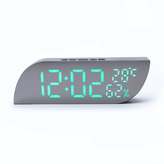 RichLink Electronic Compact Clock with Mirror Display, Backlight,Temperature and Humidity