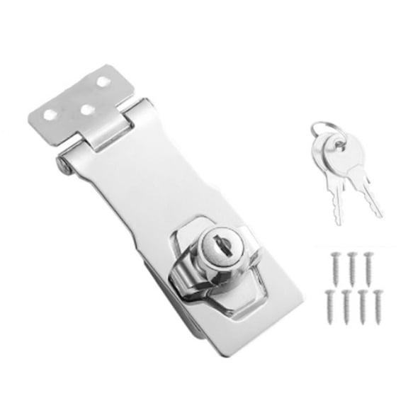 RichLink Heavy Duty Locking Hasp and Staple with 2 Key Padlock Cupboard Shed Garage Lockļ¼2.5inch