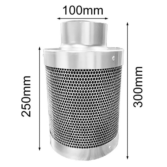 RichLink High-Efficiency Activated Carbon Filter for Odour Control, Air Washer 100 Mm with Light Carbon 200/300 Mm Long