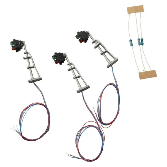 RichLink N Scale Railroad Signals 2-Led Green Red Block Lights 3Pcs Model Train Track Accessories 1:87 Scale