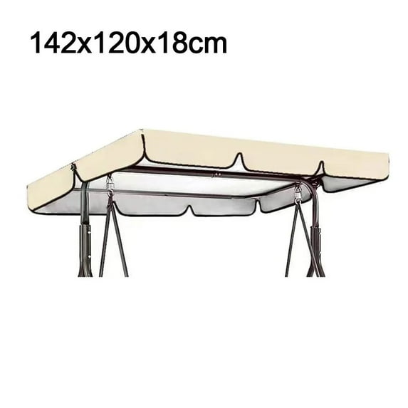 RichLink Outdoor Swing Chair Awning Garden Waterproof Swing Canopy Roof Covers Outdoor Garden Swing Chair Canopy Roof-Shade,Beige 195x125x15cm