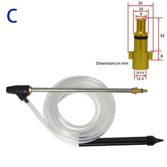 RichLink Pressure Washer Sand Wet Blasting Kit, Rust & Paint Remover, High-Pressure Cleaning Tool with Adapters, Stainless Steel Lance, Siphon Hose for Outdoor Power Equipment,C