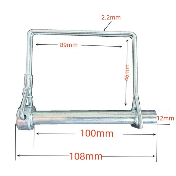 RichLink Square Pin D-Pin Square Lock Pin Spring Pin Quick Lock Pin Latch Pin12*100