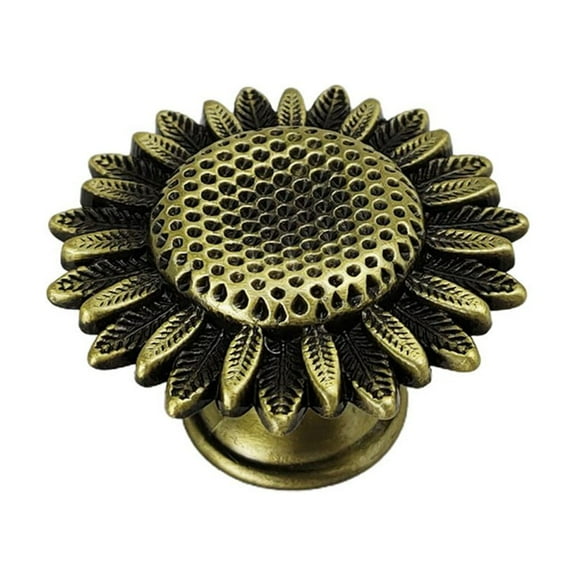 RichLink Sunflower Shape Zinc Alloy Furniture Handle Door Cabinets Knobs for Children Multi-Layer Plating Cabinets Handle Hardware