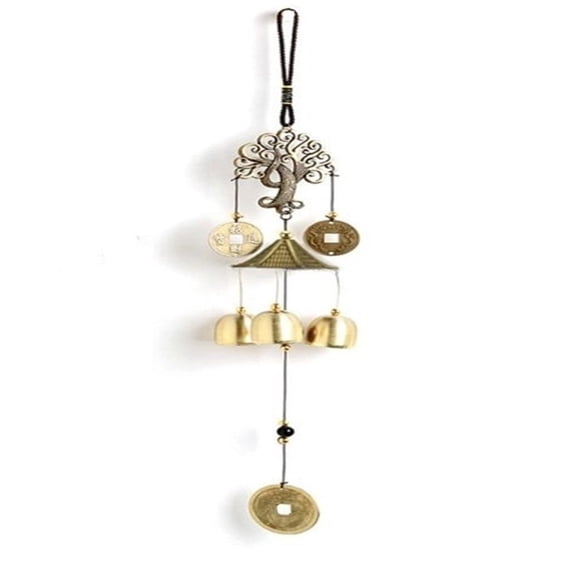 RichLink Tree Wind Chimes Bell Outdoor Garden Decor, Copper Alloy & Wood, 45Cm Height, Good Luck Home Decoration, Sweet Sound for Lovers