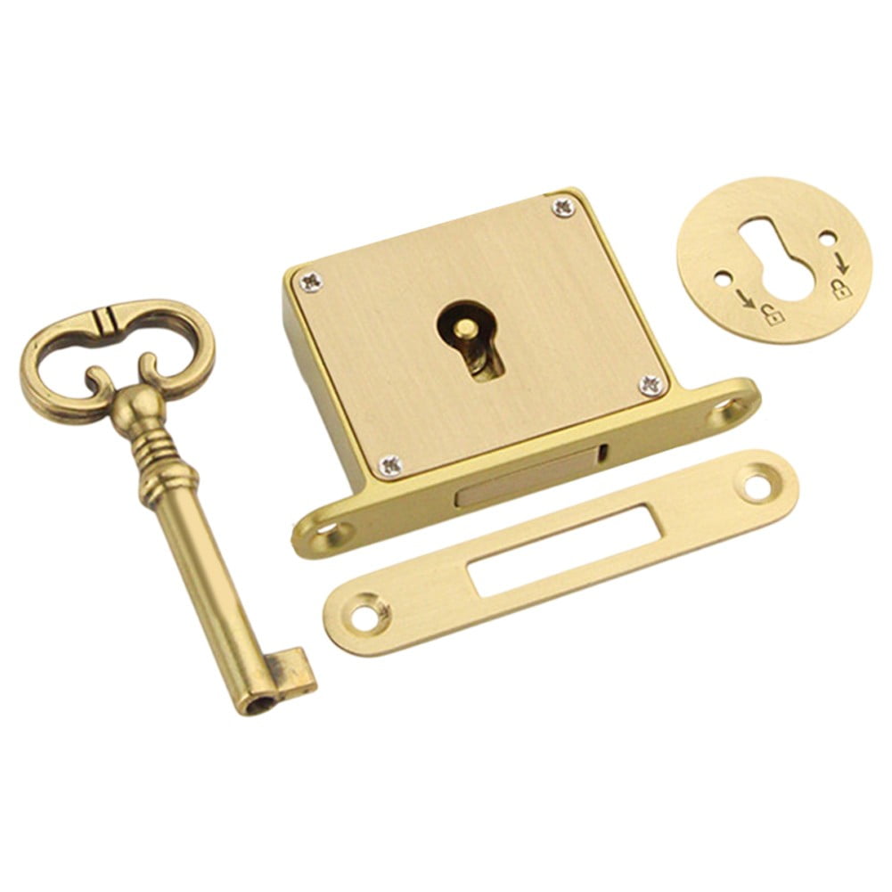 RichLink Vintage Brass Drawer Lock for Durable Antique Style Cabinet Hardware for Smooth,Gold