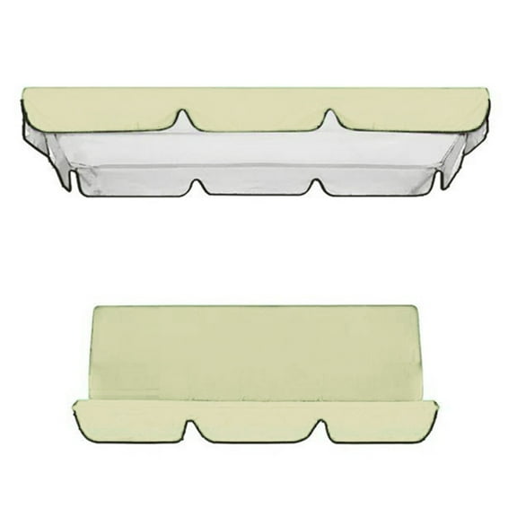 RichLink Waterproof Oxford Cloth Swing Canopy Replacement Set 2 Piece Swing Cover for Garden Swing Pedestal Reliable Protection,Beige 195x125x15cm