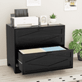 thumbnail image 1 of RichYa 2 Drawer Wood Lateral File Cabinet, Large Filing Cabinet for Home Office, Fits A4/Letter Size Files, Black, 1 of 7