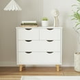 thumbnail image 1 of RichYa 4 Drawer Dresser for Bedroom Wood Storage Dresser White Sofa Table Nightstand Chest of Drawer, 1 of 13