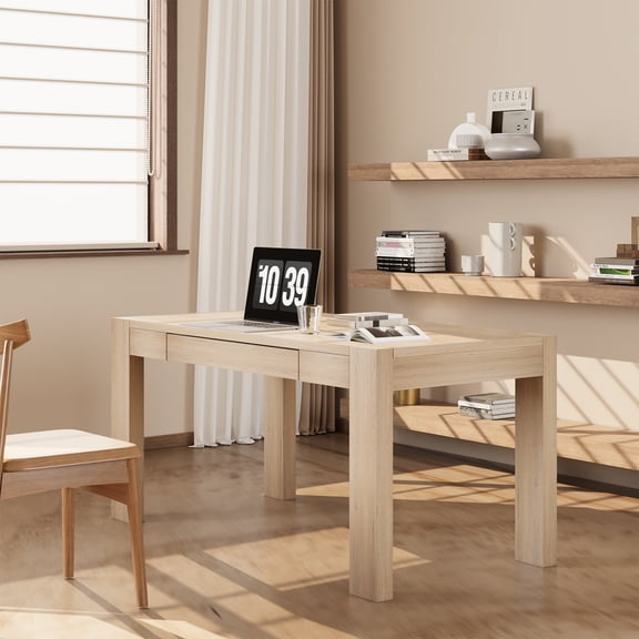 RichYa 42.2 Wood Computer Desk with Drawer,Home Office Writing Desk with Thicken Board for Study