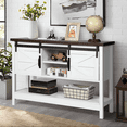 thumbnail image 1 of RichYa 46" Farmhouse Entryway Table with Sliding Barn Doors, Console Table for Living Room, White, 1 of 8