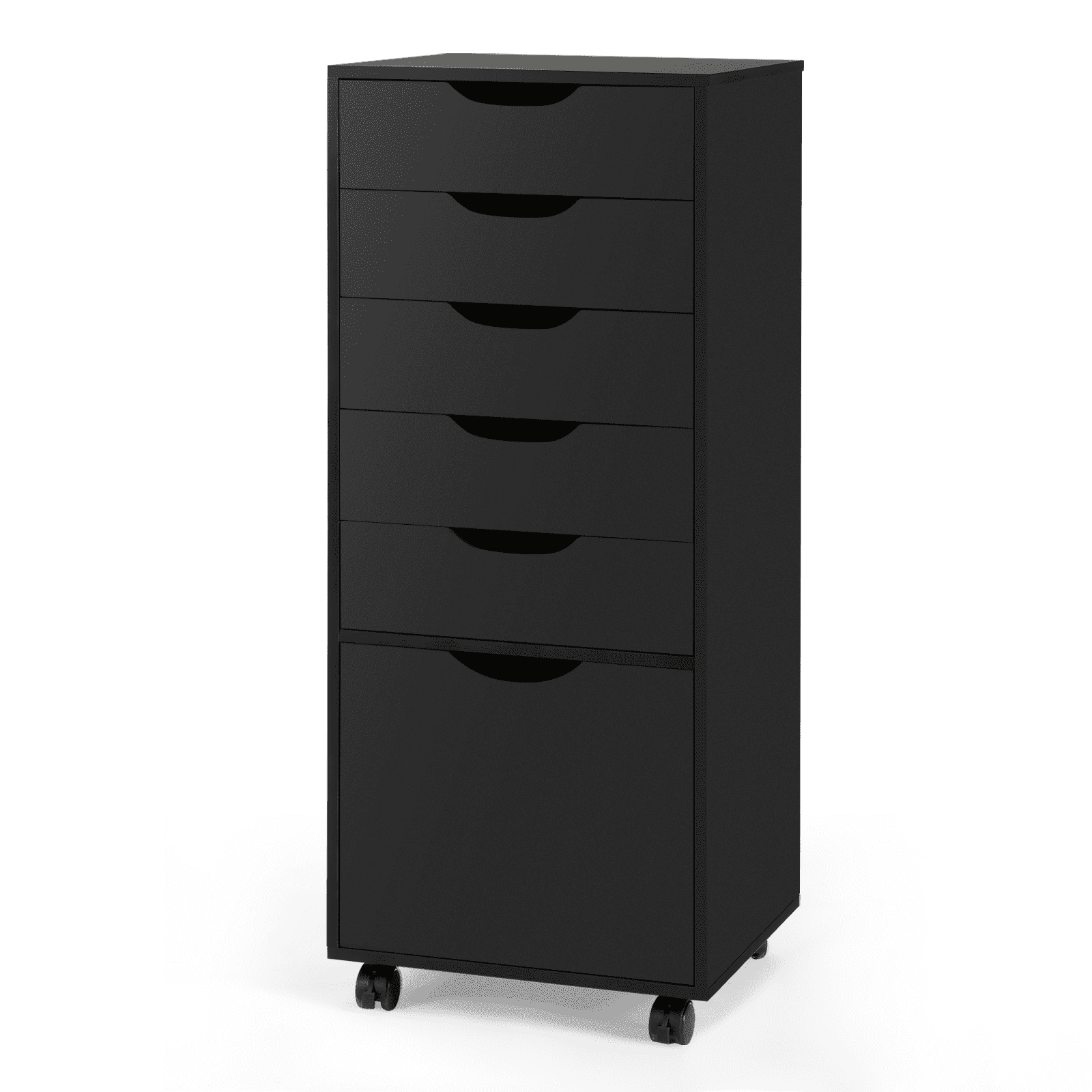 RichYa Mobile File Cabinet,Rolling Storage Drawers on Wheels,5-Drawer Storage Organizer Chest for Home Office (Black)
