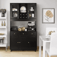 thumbnail image 1 of RichYa 71.2" Tall Kitchen Pantry Cabinet,Large Food Pantry Cabinet for Microwave,Wine,Kitchen Hutch,Black, 1 of 9