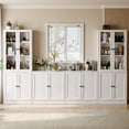 thumbnail image 1 of RichYa 4Pcs Kitchen Pantry Storage Cabinet,Modular Furniture Cabinets with Display Glass Doors,Hutch Buffet Cabinet with Shelves for Dining Room,White, 1 of 13