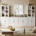 thumbnail image 1 of RichYa 4Pcs Kitchen Pantry Storage Cabinet,Modular Furniture Cabinets with Display Glass Doors,Hutch Buffet Cabinet with Shelves for Dining Room,White, 1 of 13