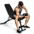 RichYa Adjustable Weight Bench with Resistance Bands, Incline Decline