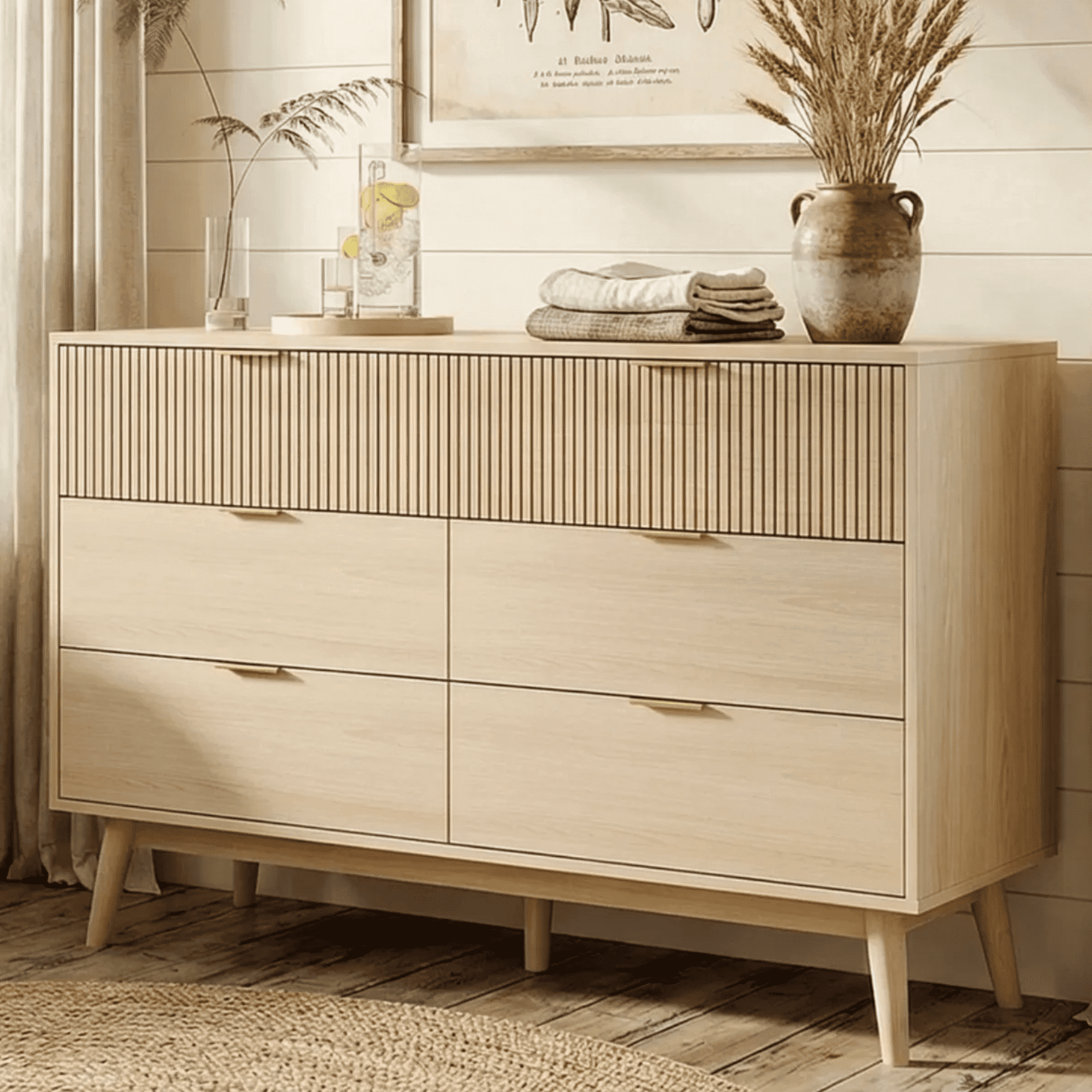 golden oak 6 drawer dresser Cali 6-Drawer main image 1