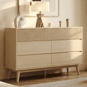 RichYa Fluted 8-Drawer Dresser for Bedroom, Chest of Drawers with Storage,Wooden TV Stand for Living Room, Entryway