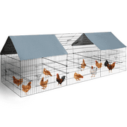 RichYa Metal Chicken Coop Pets Cage Pens Crate Fence Pet Playpen with 8 Doors