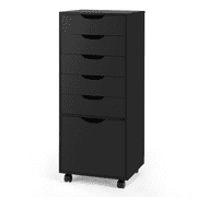 RichYa Mobile File Cabinet,Rolling Storage Drawers on Wheels,5-Drawer Storage Organizer Chest for Home Office Black
