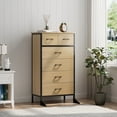 thumbnail image 1 of Richya Dresser Chest of 6 Drawers Adult for Bedroom, Storage Cabinet with Steel Frame, Oak, 1 of 9