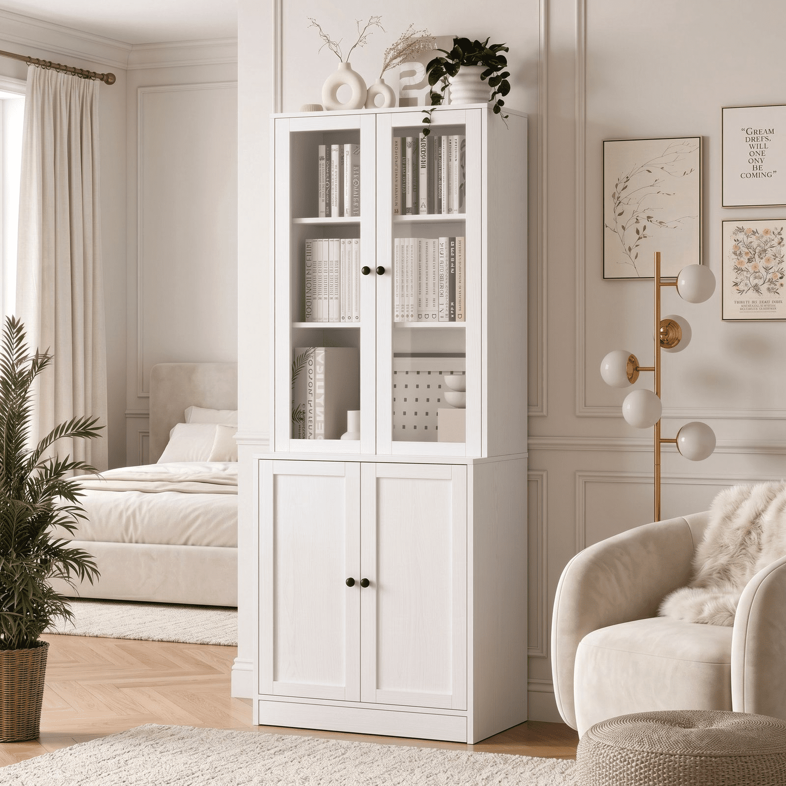 家具 p&y RichYa 71'' Tall Bookcase with 3 Drawers,3 Cubes 6-Tier