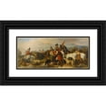 thumbnail image 1 of Richard Ansdell 24x12 Black Ornate Framed Double Matted Museum Art Print Titled: The Death of Sir William Lambton (1847), 1 of 5