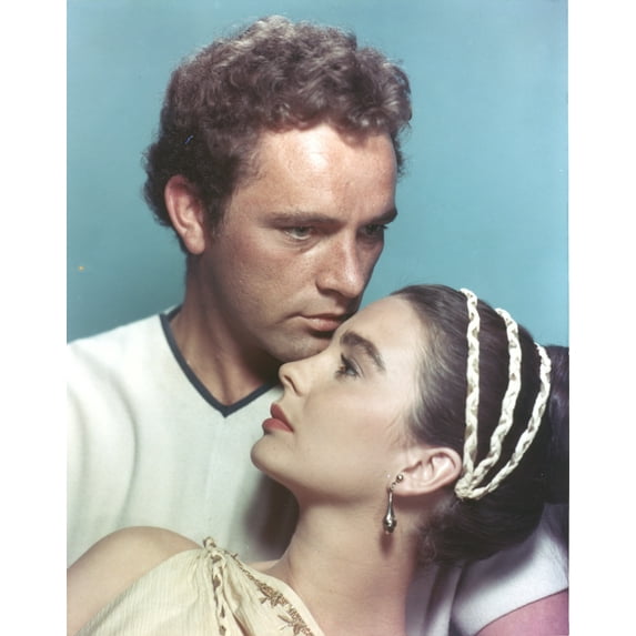 Richard Burton Blue Background Couple Portrait Photo Print (8 x 10)