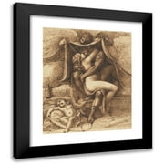 Richard Cosway 12x14 Black Modern Framed Museum Art Print Titled - Venus and Mars (ca. 1790)