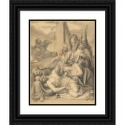 Richard Cosway 15x18 Black Ornate Wood Framed Double Matted Museum Art Print Titled - The Deposition