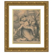 Richard Cosway 20x24 Gold Ornate Framed and Double Matted Museum Art Print Titled - Madonna and Child