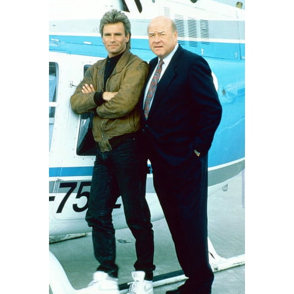 Richard Dean Anderson Dana Elcar by Helicopter in Macgyver 24x36 Poster