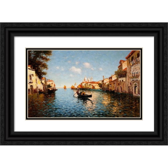 Richard Dey De Ribcowsky 14x10 Black Ornate Wood Framed Double Matted Museum Art Print Titled: Venice