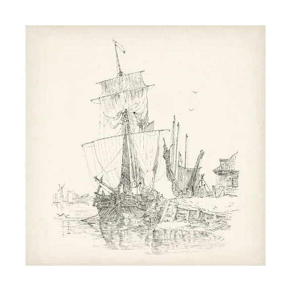 Richard Foust 'Antique Ship Sketch VII' Canvas Art