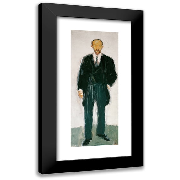 Richard Gerstl 12x24 Black Modern Framed Museum Art Print Titled - Professor Ernst Ten (1907)