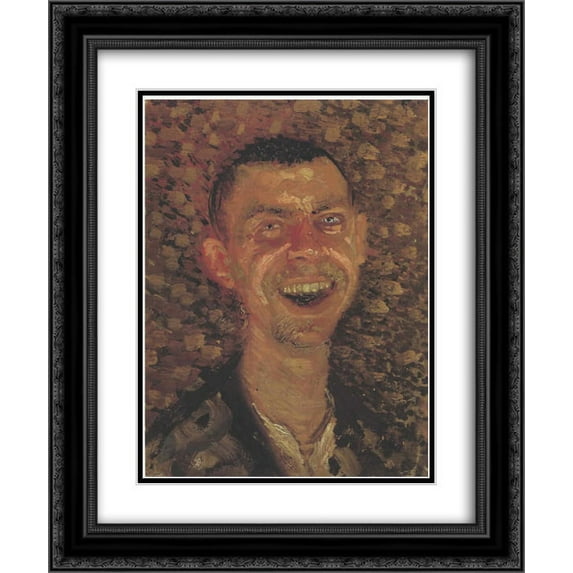Richard Gerstl 2x Matted 20x24 Black Ornate Framed Art Print 'Self-Portrait Laughing'