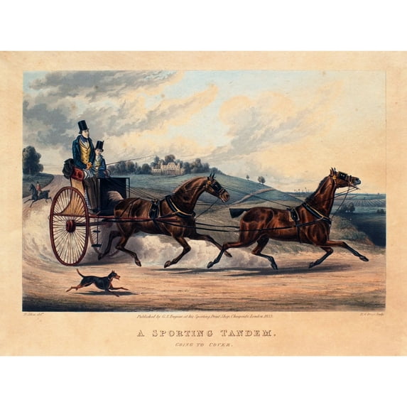 Richard Gilson Reeve A Sporting Tandem 1833 Extra Large XL Wall Art Poster Print