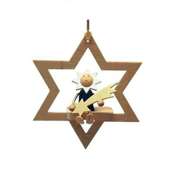 Richard Glaesser Ornament - Star with Moonman & Comet