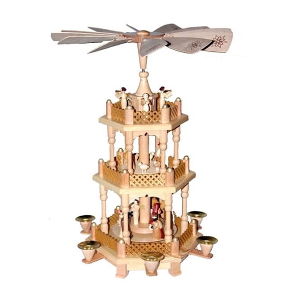 Richard Glaesser Pyramid - 3 tiers - Nativity Scene. Wise men  Shepherds and Angels