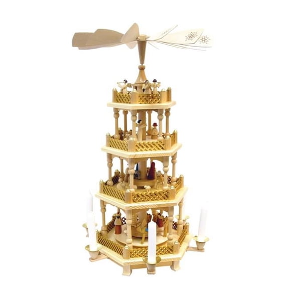 Richard Glaesser Pyramid - 4 tiers - Nativity Scene. Wise Men Shepherds and Angels