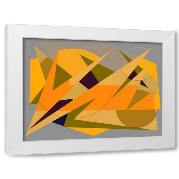 Richard Homawoo 4x14 White Modern Wood Framed Wall Art Titled - Bliss Color Collage