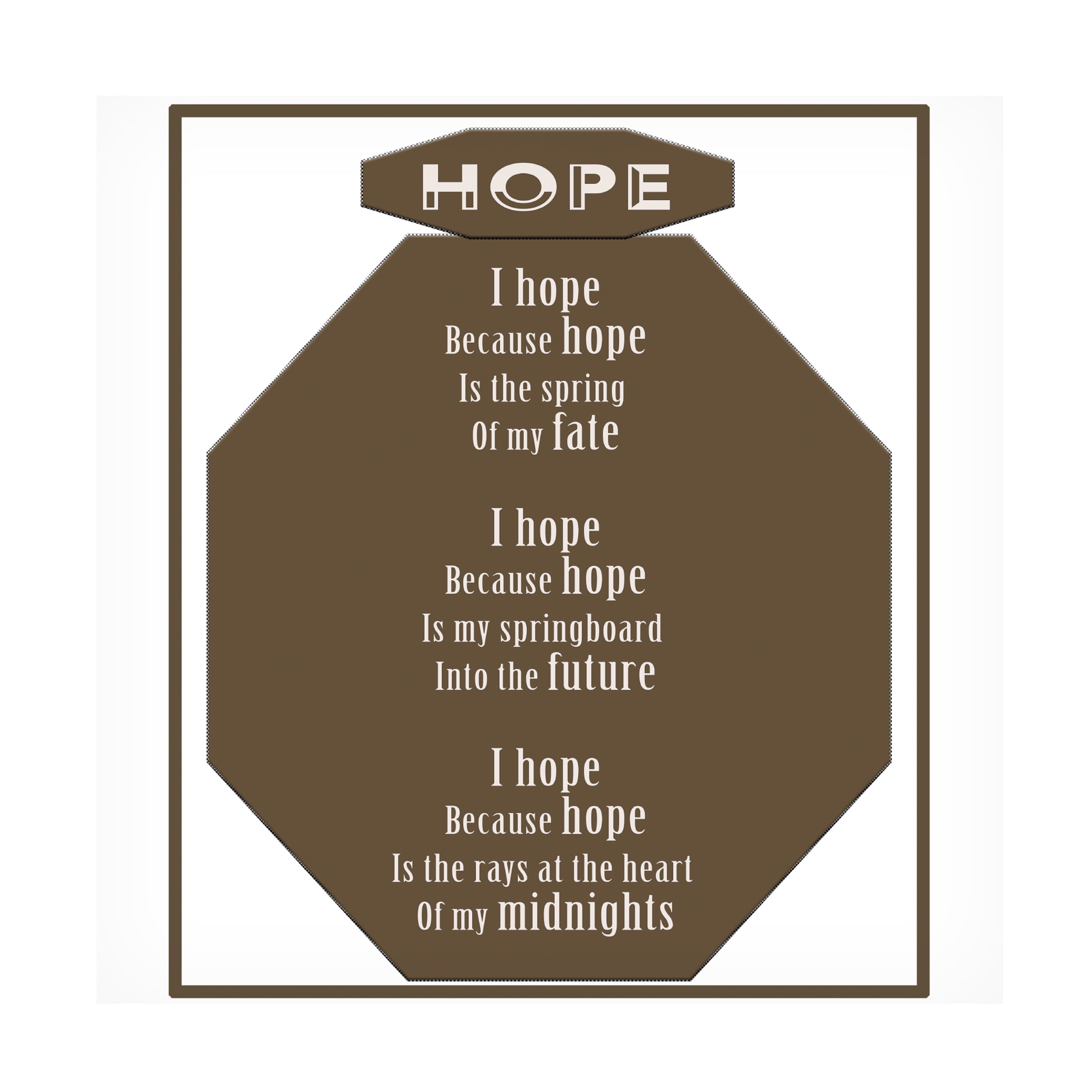 Richard Homawoo Inspirational Quote Canvas Art in Tan and White