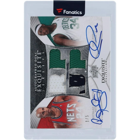 Richard Jefferson and Paul Pierce Autographed 2007-08 Upper Deck Exquisite Collection Dual Relic #ED-JP #1/5 Card - Fanatics Authentic Certified