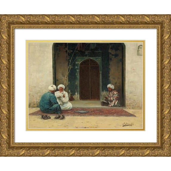 Richard Karlovich Zommer 18x14 Gold Ornate Wood Frame and Double Matted Museum Art Print Titled - Before the Mosque