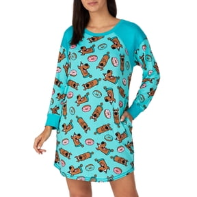 Richard Leeds International Womens Long Sleeve Crew Neck Lounger Top Scooby Doo, X-Large, Blue Scooby