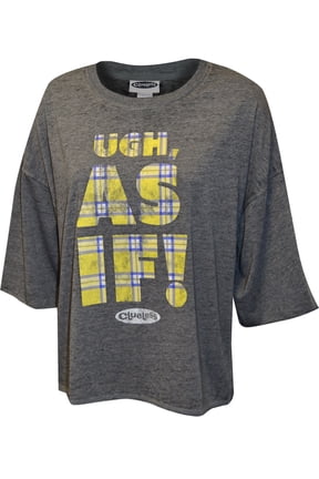Womens Clueless Movie Ugh As If Gray Cropped Tee Shirt (Medium)