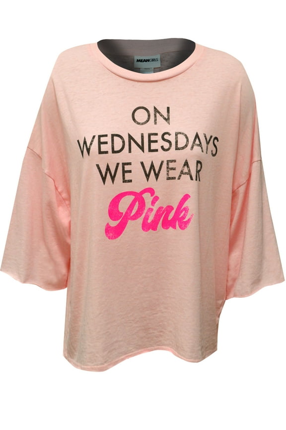 Womens Mean Girls Movie On Wednesdays We Wear Pink Cropped Tee Shirt