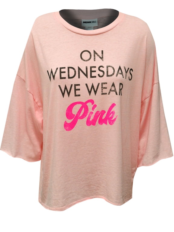 Womens Mean Girls Movie On Wednesdays We Wear Pink Cropped Tee Shirt