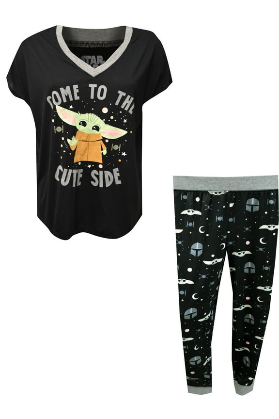 Womens Star Wars Mandalorian Grogu Come to the Cute Side Pajama (Small)