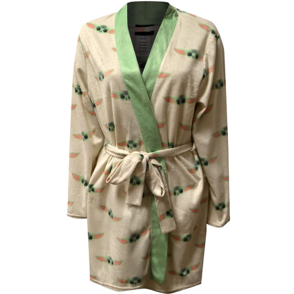 Richard Leeds Womens Star Wars Mandalorian Grogu Ladies Silky Fleece Robe (Medium)